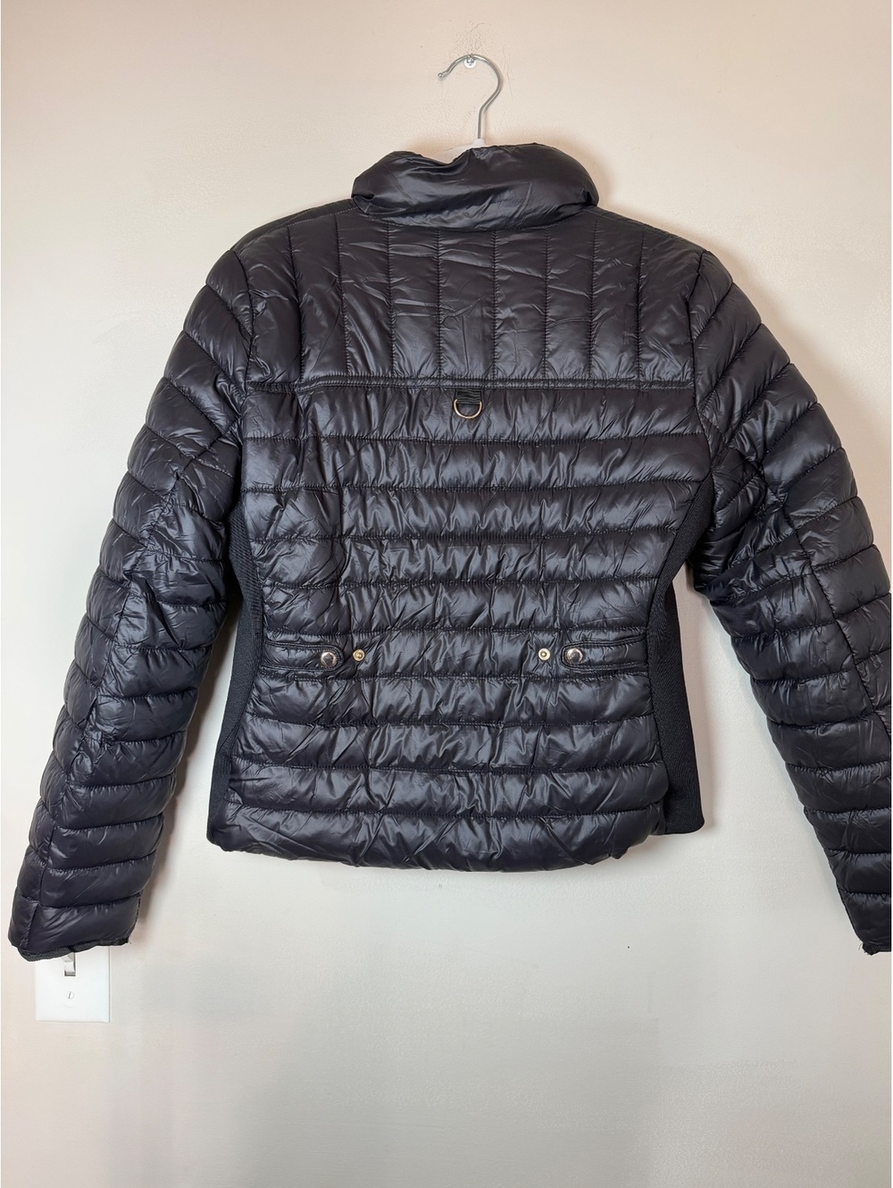 Love Tree Women's Medium Black Quilted Nylon Puffer Jacket with Gold Zippers. - Picture 7 of 7
